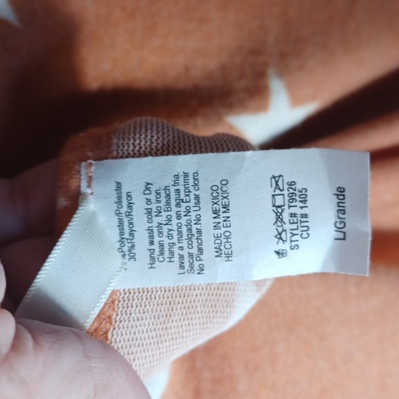 grateful hearts Star Print Top, super soft, comfy, oversized, orange-brown - Picture 5 of 5